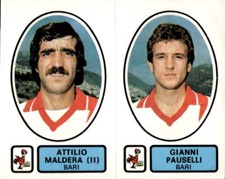 figurina CALCIATORI PANINI 1977/78 NEW numero 377 Bari Maldera Pauselli