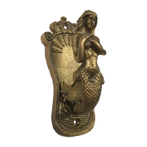 Gancio parete sirena - sirena, ottone