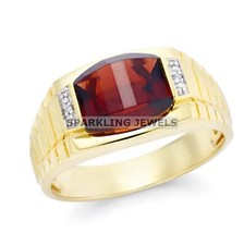 Anello uomo in granato lucido