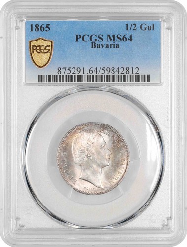 Baviera fiorino 1865 - baviera, pcgs