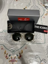 Ray-Ban Round Metal RB3447 53-21 145mm Occhiali da Sole Rotondi Montatura Oro...