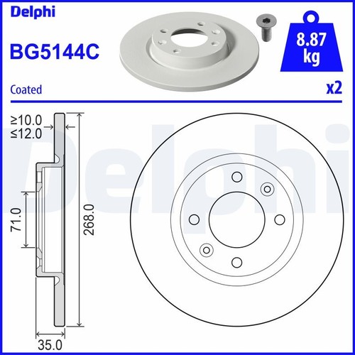 Disco freno delphi bg5144c per - freno,