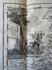 CARTA GEOGRAFICA STATO DEL PIEMONTE 1751 Salmon Albrizzi incisione originale