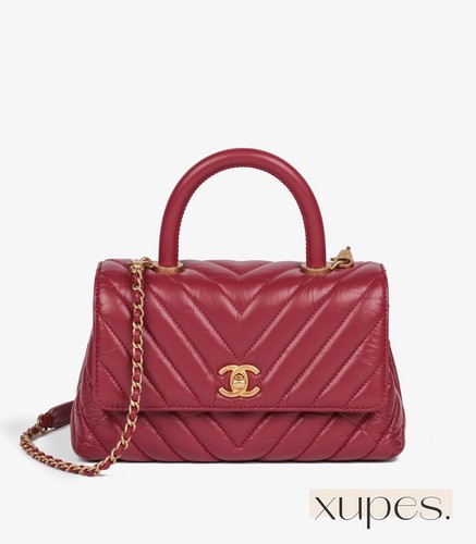 Chanel rosso chevron pelle - rosso,