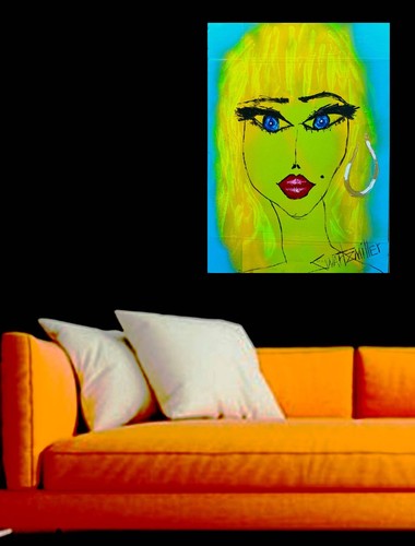 Quadro ritratto donna pop - pop, art