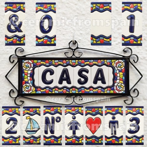 Letras números azulejo - letras, y
