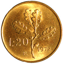 Italy 20 Lire 1972 KM# 97