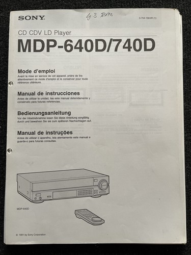 Sony mdp 640d - sony, mdp-740d