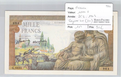 Banconota francia 1000 - banconota,