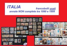 Italia tra 1990 e 1999 - francobolli usati - annate NON complete