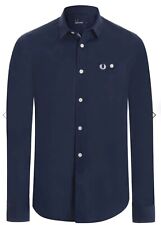 Camicia Fred Perry Blu 100% Originale