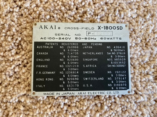 Akai 1800sd pannello - x-1800sd, piastra