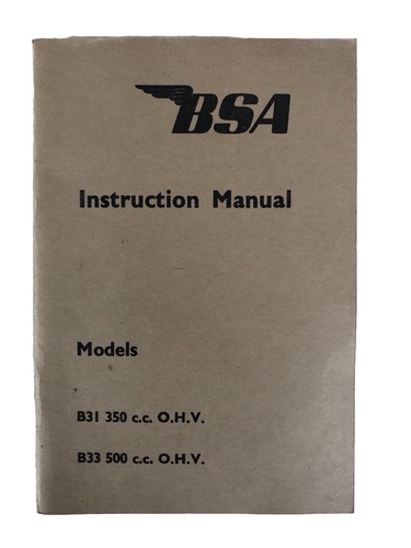 Bsa b31 b33 - manuale, istruzioni