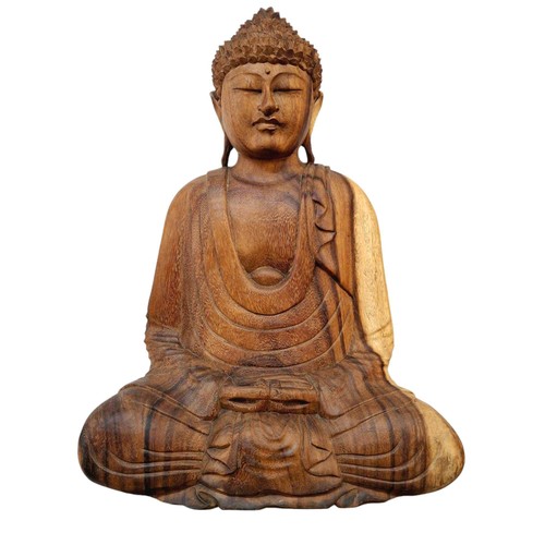 Statuetta buddha legno - suar, in