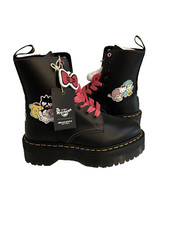 Stivali in pelle Doc Dr Martens Hello Kitty Jadon US 8 plateau cerniera neri nuovi con etichette