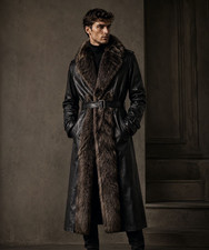 Cappotto trench uomo pelle