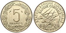 Camerun Äquatorialafrika - 5 Franchi 1967-1970 - Km#1-1a Varie Annate