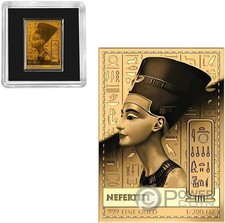 NEFERTITI Egitto Faraoni 1/200 oz moneta oro 5000 franchi Ciad 2024