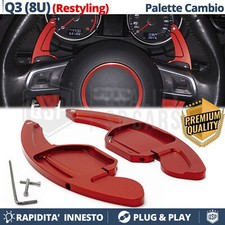PALETTE Cambio Volante per Audi Q3 8U 13-18 Leve Rosse Alluminio Paddle Tuning