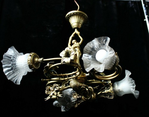 Rara lampadario antico bronzo - rara,