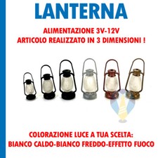 LANTERNA ANTICA PER PRESEPI PRESEPE DIORAMA MODELLISMO CON LED COLORI VARI LUME