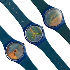 SWATCH Art special Jean-Michel Folon serie completa 3 orologi firmati Folon NUOVO
