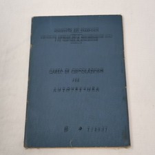Carta di circolazione per autovettura Fiat 1100 D anno 1963
