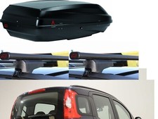 BOX AUTO PORTATUTTO G3 BICUBE 400 + BARRE PORTAUTTO FIAT PANDA RAIL ANNO 2015