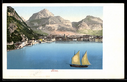 Riva barca vela sul lago - barca,
