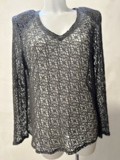 Maglione donna grigio in pizzo
