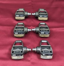 Pedali da strada vintage anni 80 epoca secolo carbonio Tritech senza clip riflettori bianchi