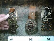 CINTURA PELLE 4 CM FIBBIA cavallino artigianale vintage BELT BUCKLE ME10