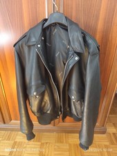 Giacca vintage tipo chiodo marca Schoot in pelle nera taglia 48