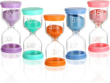Set Di 5 Clessidra Bambini in Colori Macaron: Timer Cucina Da 5, 10 E Clessidra 