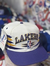 Cappello snapback vintage logo Athletic Los Angeles Lakers taglio diamante RARO NUOVO CON ETICHETTE
