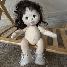 Mattel My Child bambola anni 80 vintage, capelli castani, occhi verdi, scarpe e calzini