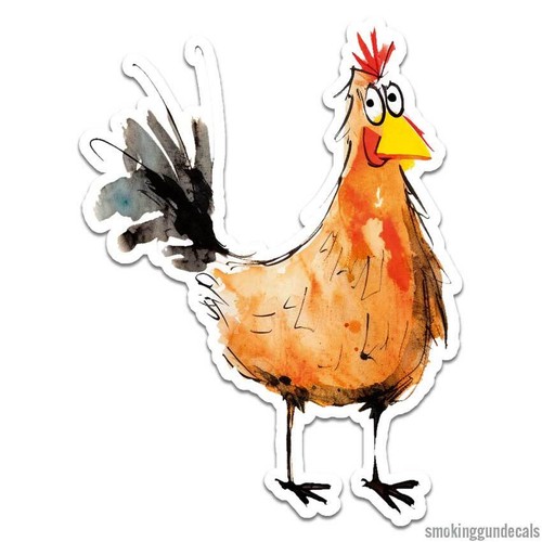 Acquerello pollo adesivo - acquerello,