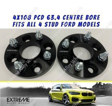 Distanziali cerchi in lega 25mm per Ford Fiesta Mk3 Mk4 Mk5 Mk6 Mk7 Mk8 4x108 63,4x2