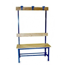 Panca spogliatoio con seduta, schienale e appendiabiti, in acciaio, da mt 1, ...