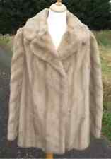 STUPENDA GIACCA PELLICCIA VINTAGE ANNI 70 TYBER BELGIO FINTO VISONE MARRONE CHIARO TAGLIA 14