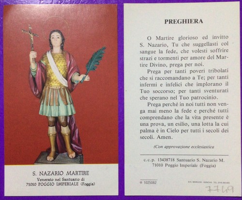 Santino holy card - holy, san