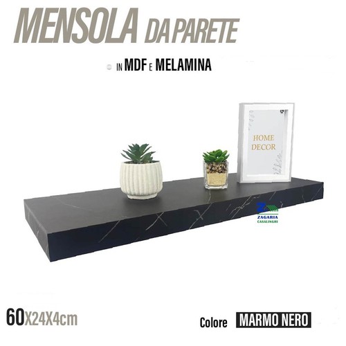Mensola marmorizzata nera - mensola, cm