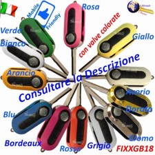CHIAVE Telecomando GUSCIO FIXXGB18 COLOR LAMA FLIP SIP22 3 TASTI per FIAT 500 PA