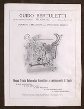 Brochure Industria Tessile - Telaio Automatico - G. Bertuletti - Milano anni '20
