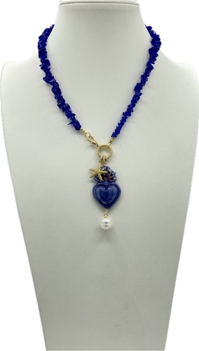 Collana agata blu - collana,