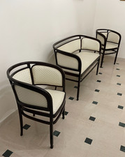 ARTI DECORATIVE DEL '900-AUSTRIA-VIENNA-PIACEVOLE SALOTTINO IN LEGNO-J. KOHN