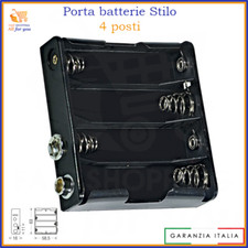 Portabatterie aa porta batteria batterie pile stilo 4 posti con clip in plastica