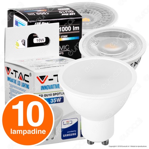 Lampadine led attacco gu10 - 10,