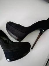 Scarpe donna tacco alto plateau 38 nero scamosciato