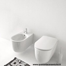 Sanitari sospesi Kerasan Nolita vaso Norim bidet coprivaso slim rallentato